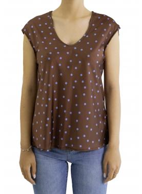 Blusa a pois con scollo a V